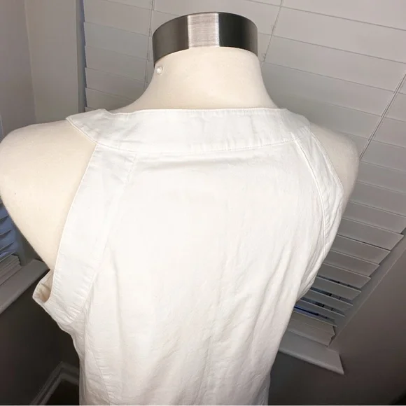 Vineyard Vines White Cotton Linen Eyelet Cut-Out Halter Tank Top | sz 12 - Picture 5 of 6